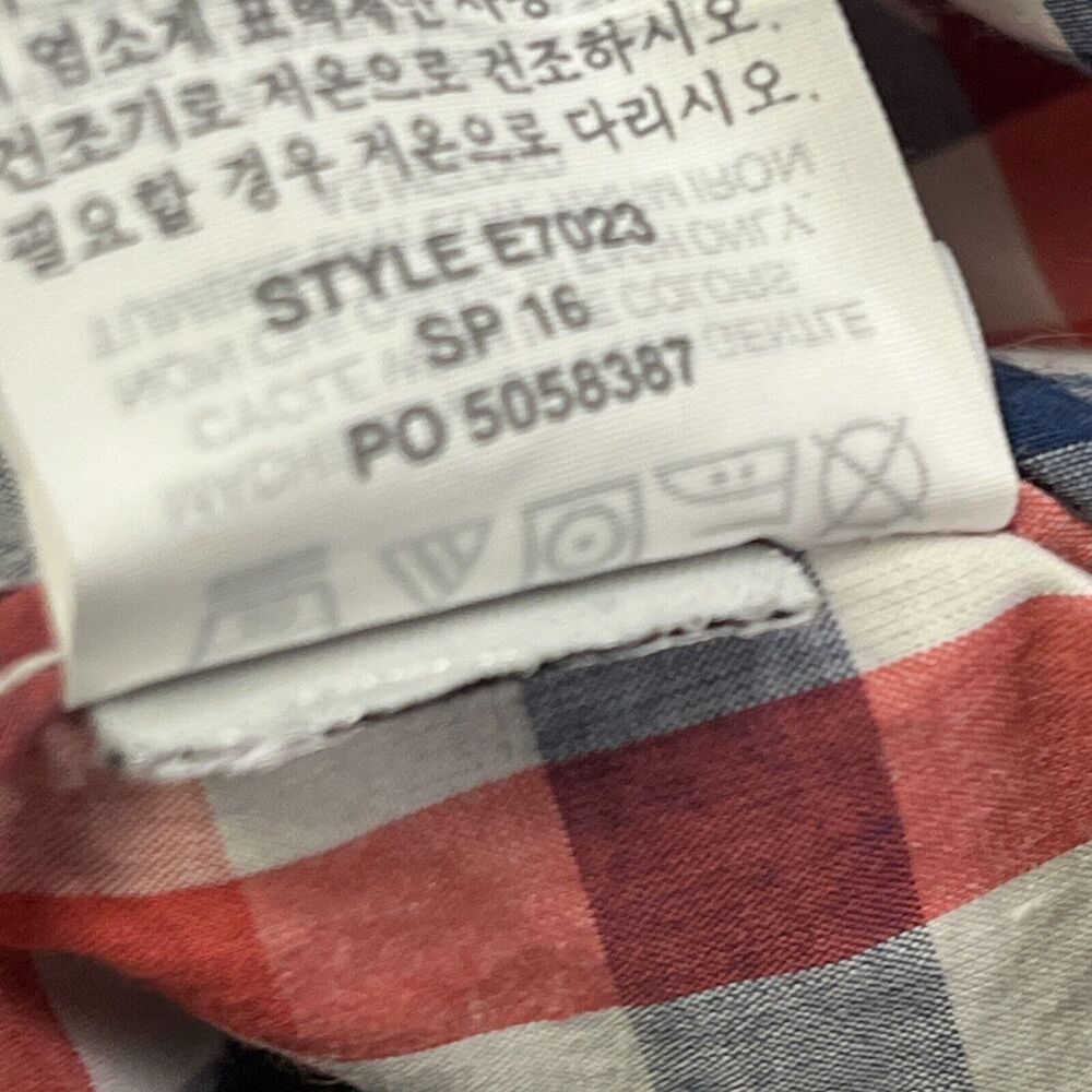 J Crew Shirt Boys Small 6/7 Long Sleeve Button Up Gingham Plaid Red White Blue - Picture 4 of 8